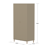 SAGA Wardrobe, 2 door, Beige with grooves