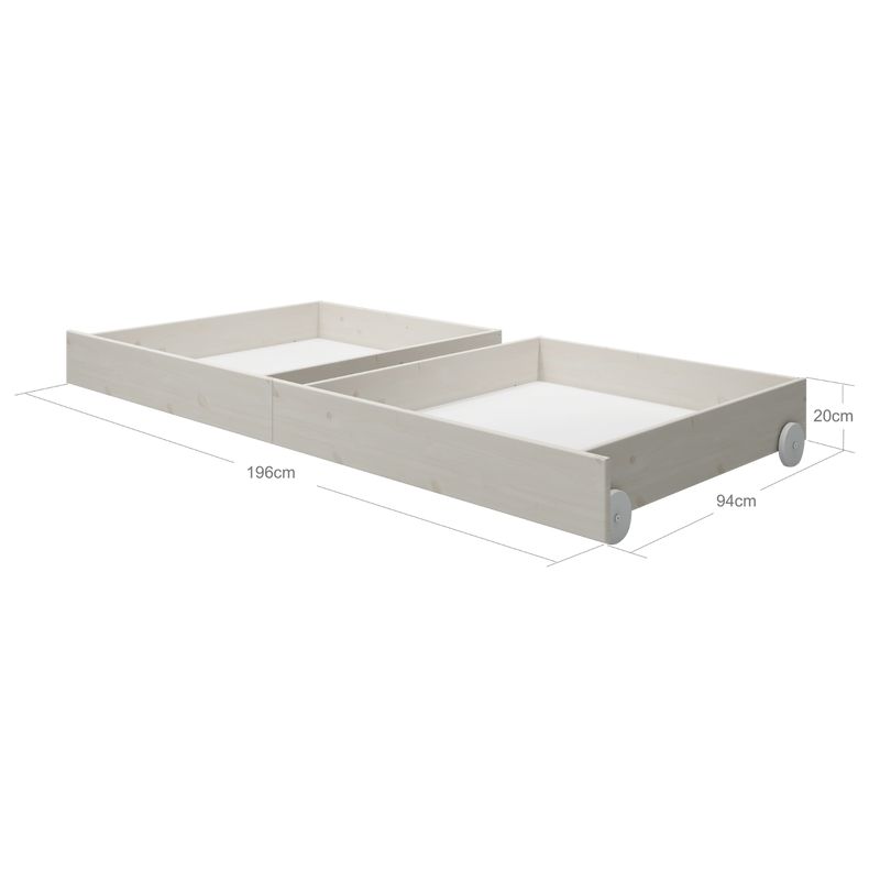Drawers for Single- and Bunk-Bed, White