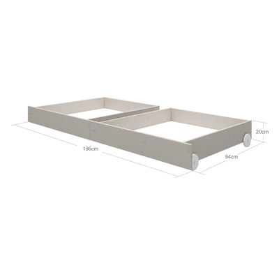 Cajones para cama individual y litera, Gris