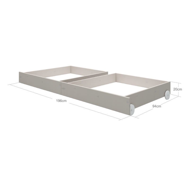 Cajones para cama individual y litera, Gris