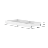 Tiroirs de lit, 2 pièces, 90x200 cm, Blanc