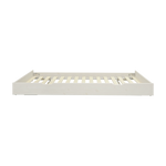 FLEXA PULL-OUT bed, white wood, 90x190 cm, front view on white background. Child-safe edges visible.