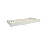FLEXA white pull-out bed with slatted base, from FLEXA collection, space-saving for children’s or guest rooms.