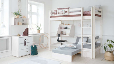 Bureau à clipser pour lits hauts, Blanc