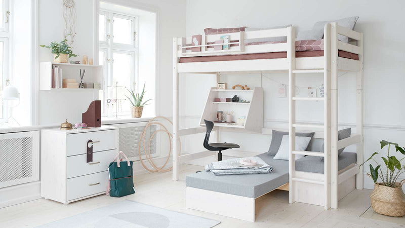 Bureau à clipser pour lits hauts, Blanc