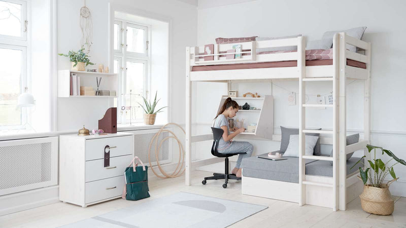 Bureau à clipser pour lits hauts, Blanc
