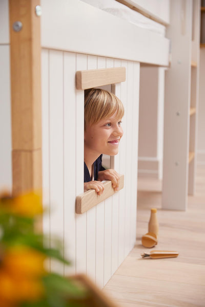 WHITE & NOR Baumhaus-Bettenfronten, Fensterrahmen aus Holz