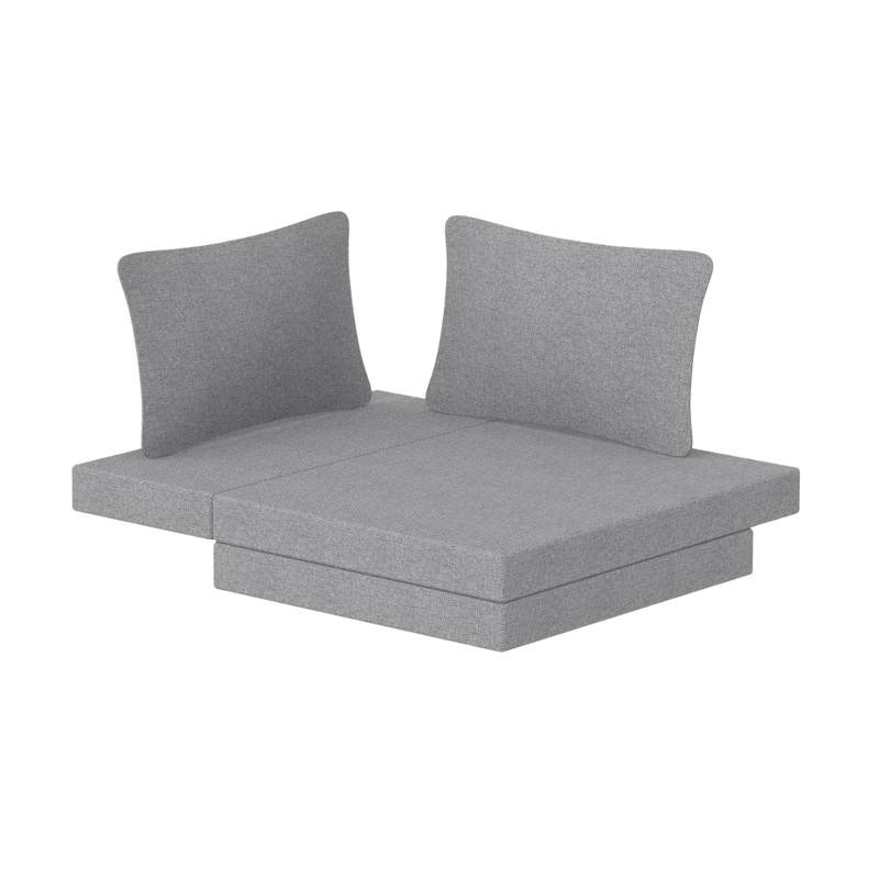 WHITE Casa Hochbett mit Sofa Matratze und Schreibtisch, 90x200, Weiss