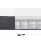 FLEXA pocketveer-matras, 200X140 bamboe hoes