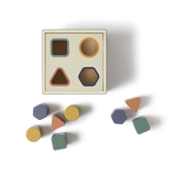 Wooden Shape Sorting box, 10 pcs, Handpainted, Green