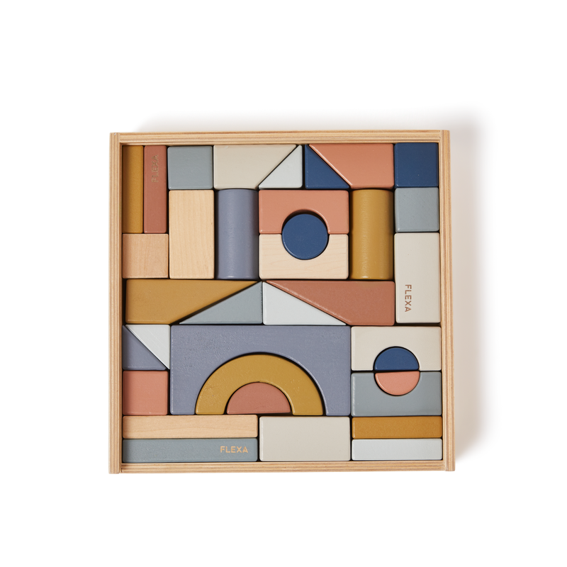 Wooden Creative Blocks, 36 pcs, Handpainted