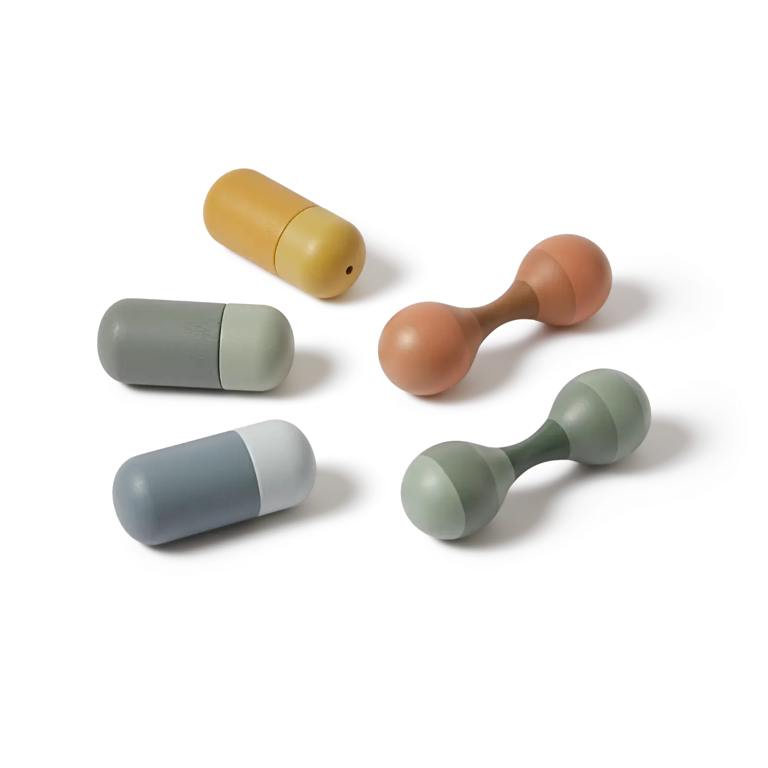 Rattle Set- mini, 5 pcs, Handpainted PLAY rattle-set-mini-multi-color  flexa-com.myshopify.com