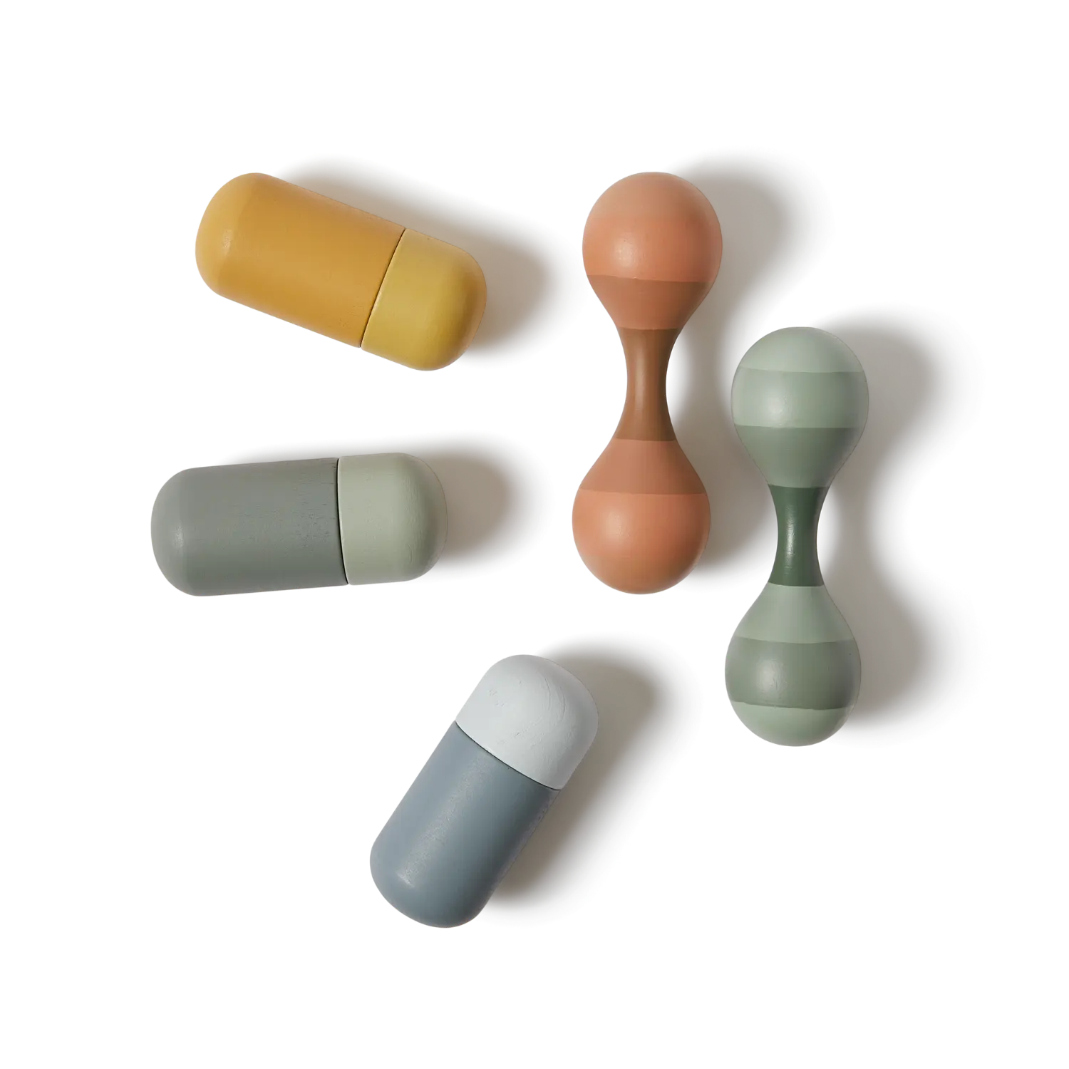 Rattle Set- mini, 5 pcs, Handpainted PLAY rattle-set-mini-multi-color  flexa-com.myshopify.com