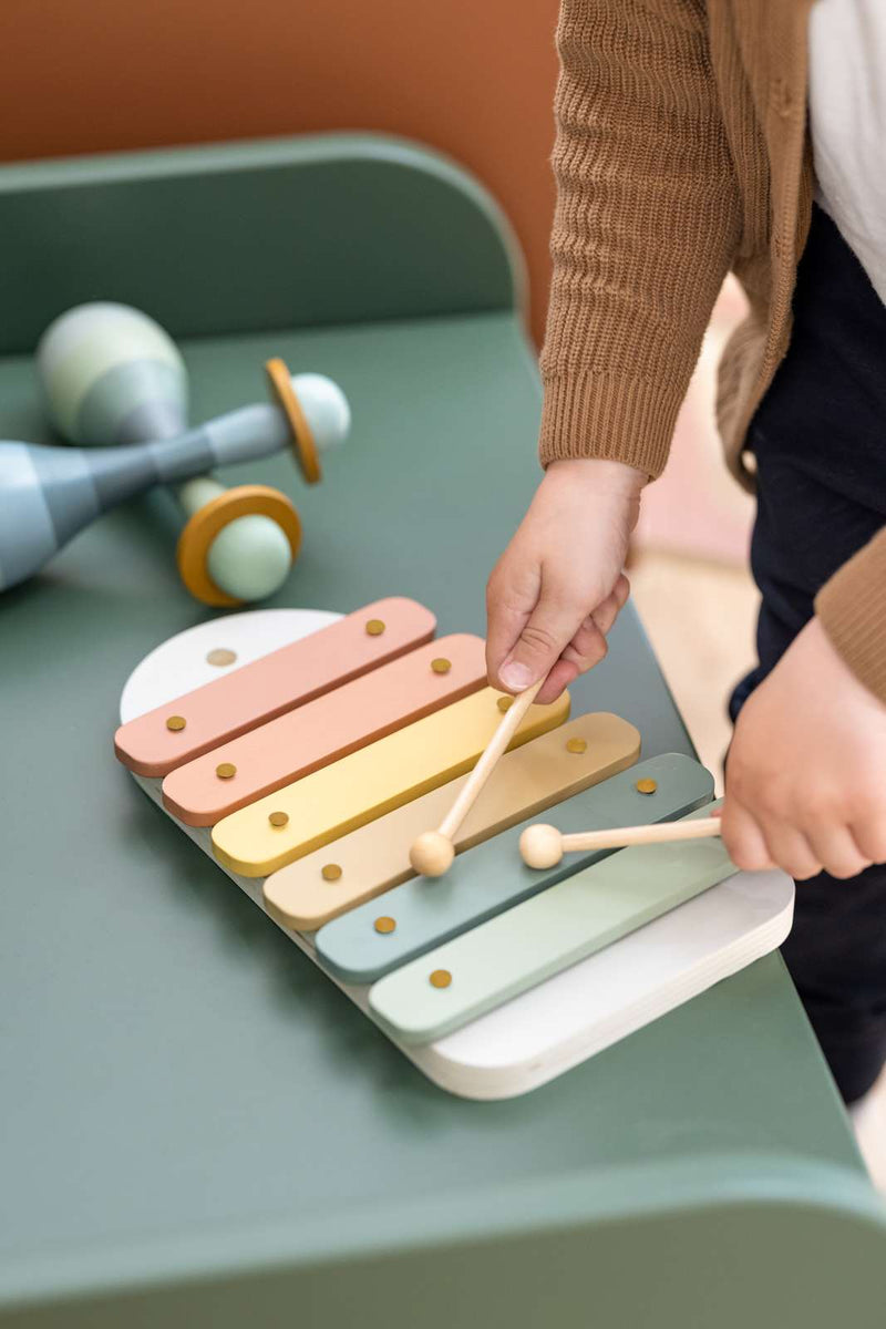 Xylophone - mini, 2 drumsticks, Handpainted