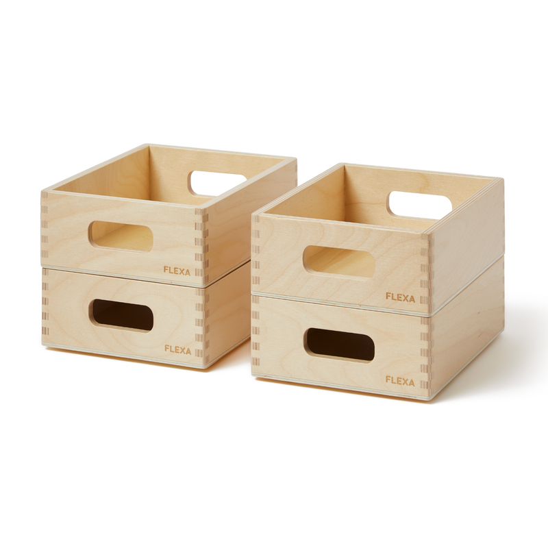 Set de cajas de almacenaje de madera - mini