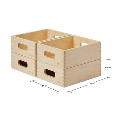 Set de cajas de almacenaje de madera - mini