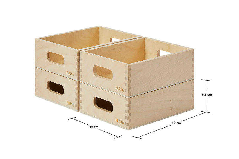 Set de cajas de almacenaje de madera - mini