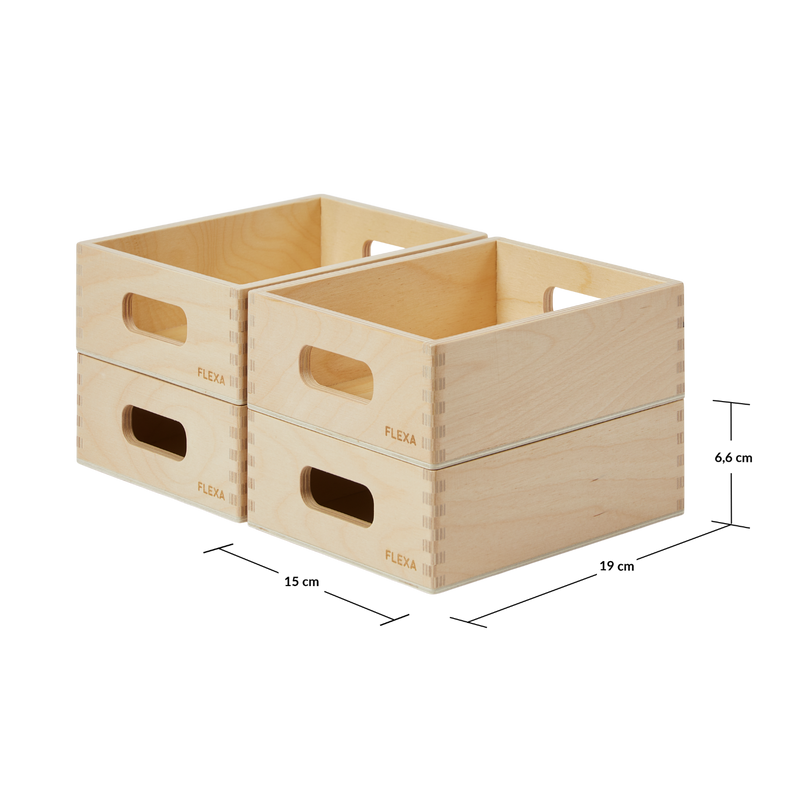 Set de cajas de almacenaje de madera - mini