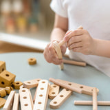 Construction Set, 36 pcs, Handpainted, Yellow