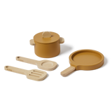 Pot & Pan, 5 pcs, Handpainted, Yellow