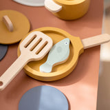 Pot & Pan, 5 pcs, Handpainted, Yellow