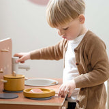 Pot & Pan, 5 pcs, Handpainted, Yellow