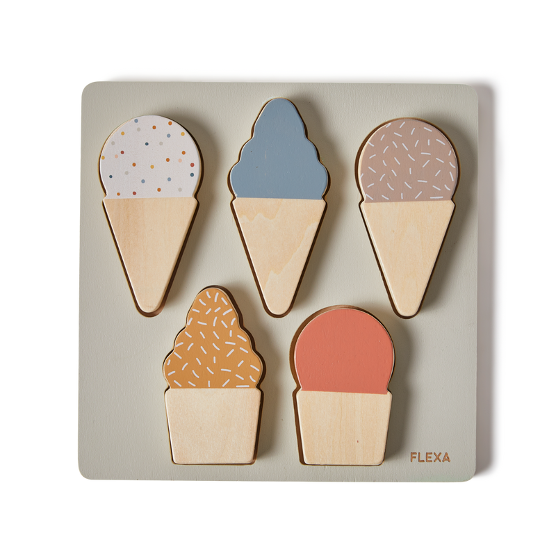 Ice Cream Puzzle, 5 pcs, Handpainted