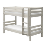 Bunk Bed 154 cm with Ladder and Safety Rail, 90x200 cm, White BUNKBED bunk-bed-with-straight-ladder-white-washed-1  flexa-com.myshopify.com