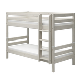 Bunk Bed 154 cm with Ladder and Safety Rail, 90x200 cm, White BUNKBED bunk-bed-with-straight-ladder-white-washed-1  flexa-com.myshopify.com