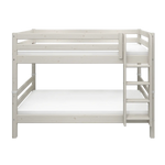 Bunk Bed 154 cm with Ladder and Safety Rail, 90x200 cm, White BUNKBED bunk-bed-with-straight-ladder-white-washed-1  flexa-com.myshopify.com