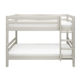 Bunk Bed 154 cm with Ladder and Safety Rail, 90x200 cm, White BUNKBED bunk-bed-with-straight-ladder-white-washed-1  flexa-com.myshopify.com