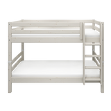 Bunk Bed with Ladder and Safety Rail, 90x200 cm, White