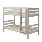 Bunk Bed 154 cm with Ladder and Safety Rail, 90x200 cm, White BUNKBED bunk-bed-with-straight-ladder-white-washed-1  flexa-com.myshopify.com