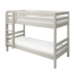 Bunk Bed 154 cm with Ladder and Safety Rail, 90x200 cm, White BUNKBED bunk-bed-with-straight-ladder-white-washed-1  flexa-com.myshopify.com