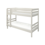 Lit superposé 154 cm avec échelle et barrière de sécurité, 90x200 cm, Blanc
