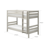 Bunk Bed 154 cm with Ladder and Safety Rail, 90x200 cm, White BUNKBED bunk-bed-with-straight-ladder-white-washed-1  flexa-com.myshopify.com