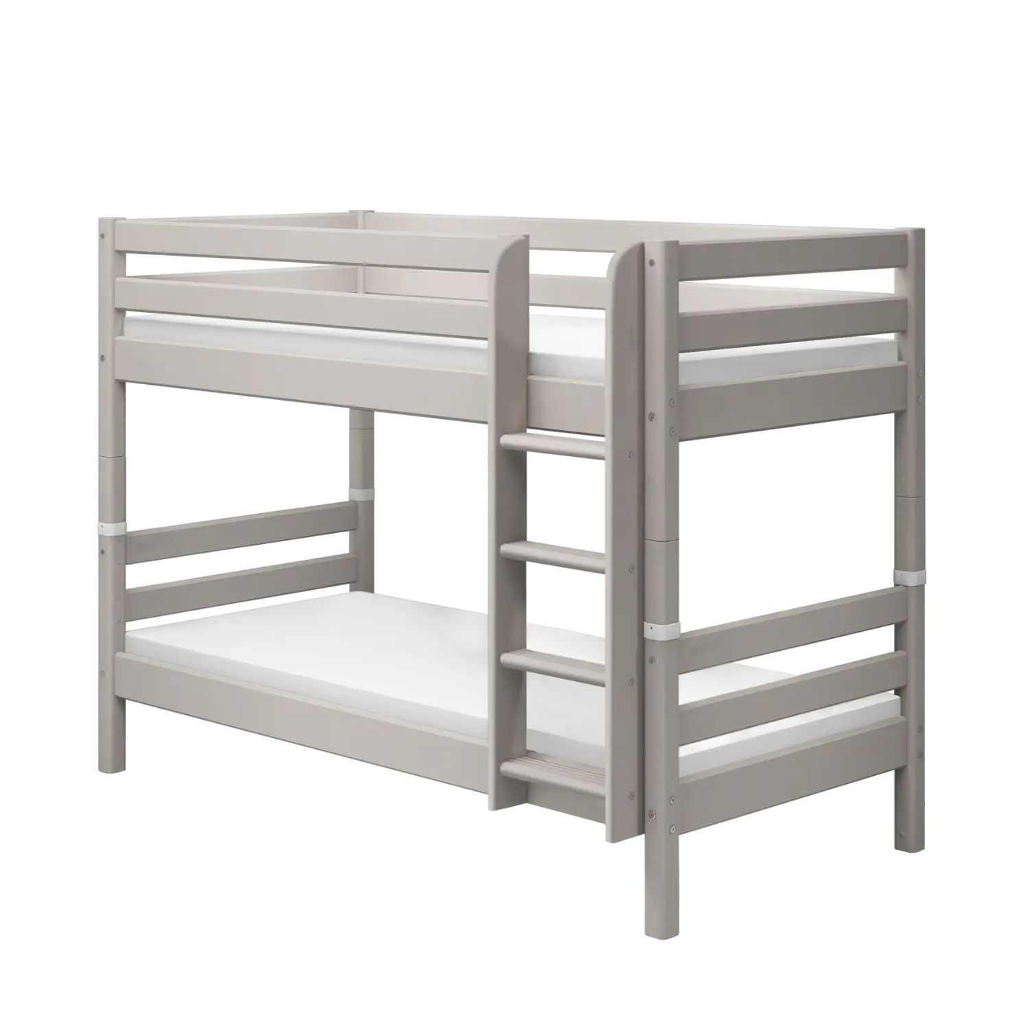 Bunk Bed 154 cm with Ladder and Safety Rail, 90x200 cm, Grey BUNKBED bunk-bed-with-straight-ladder-grey-washed-1  flexa-com.myshopify.com