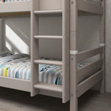 Bunk Bed with Ladder and Safety Rail, 90x200 cm, Grey