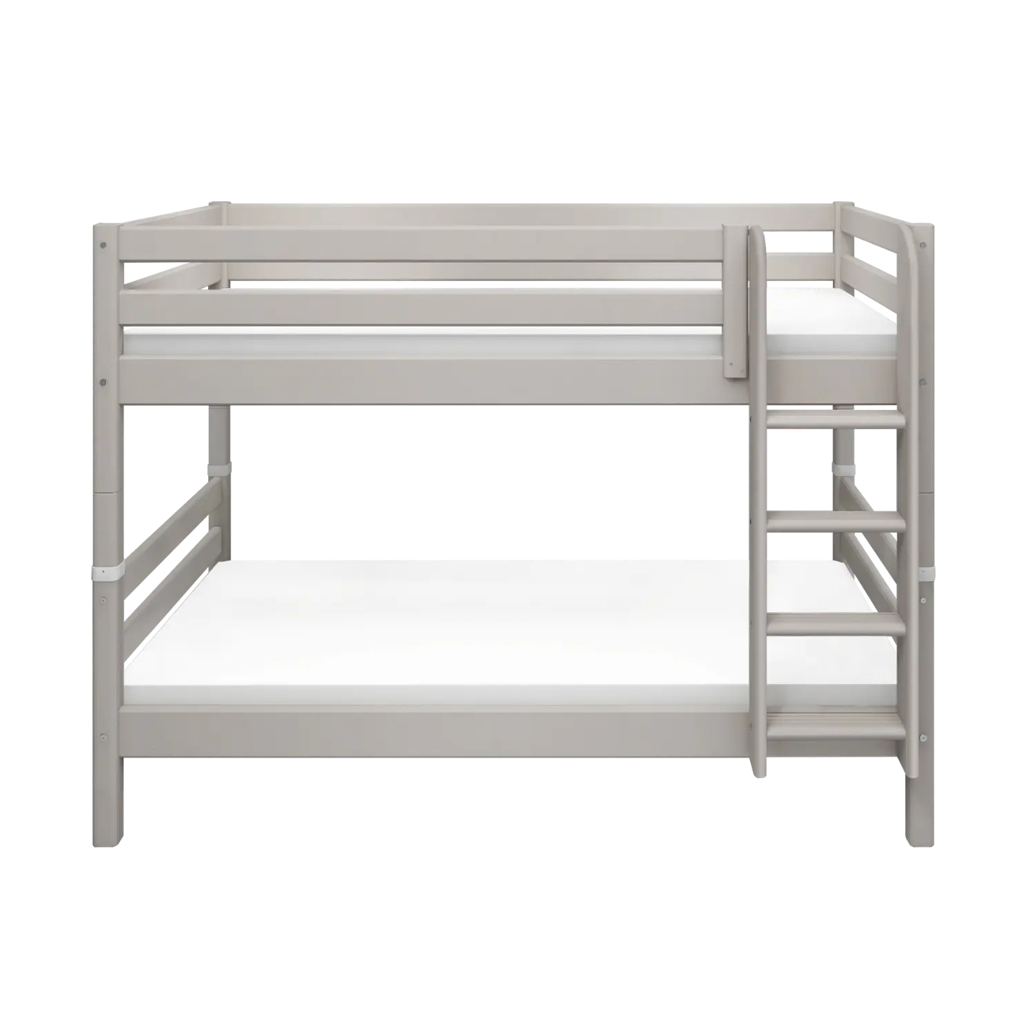 Bunk Bed 154 cm with Ladder and Safety Rail, 90x200 cm, Grey BUNKBED bunk-bed-with-straight-ladder-grey-washed-1  flexa-com.myshopify.com