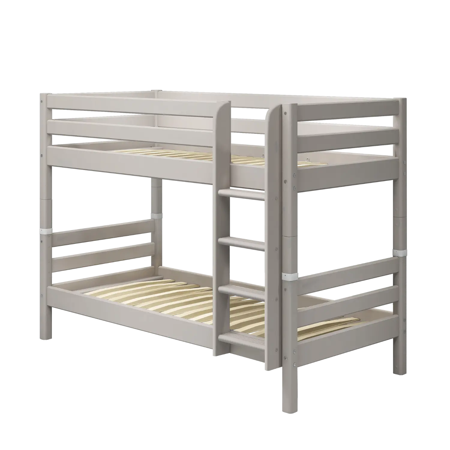 Bunk Bed 154 cm with Ladder and Safety Rail, 90x200 cm, Grey BUNKBED bunk-bed-with-straight-ladder-grey-washed-1  flexa-com.myshopify.com
