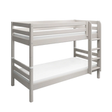 Bunk Bed 154 cm with Ladder and Safety Rail, 90x200 cm, Grey BUNKBED bunk-bed-with-straight-ladder-grey-washed-1  flexa-com.myshopify.com