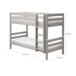 Bunk Bed 154 cm with Ladder and Safety Rail, 90x200 cm, Grey BUNKBED bunk-bed-with-straight-ladder-grey-washed-1  flexa-com.myshopify.com