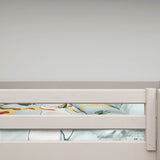 Etagenbett 184 cm mit Leiter und Absturzsicherung, 90x200 cm, Weiß