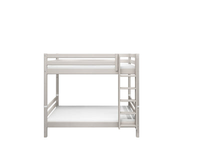 Bunk Bed with Extra Height, Straight Ladder and Safety Rail, 90x200 cm, Grey