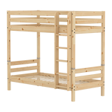 Bunk Bed with Straight Ladder and Safety Rails, 90x200 cm, Pine