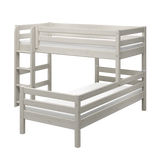 Bunk Bed with Ladder and Safety Rail, 90x200 cm, White