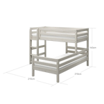 Bunk Bed 143 cm with Ladder and Safety Rail, 90x200 cm, White BUNKBED semi-high-bed-w-straight-ladder-white-washed-1  flexa-com.myshopify.com