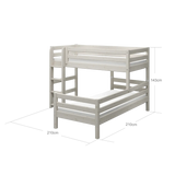 Bunk Bed 143 cm with Ladder and Safety Rail, 90x200 cm, White BUNKBED semi-high-bed-w-straight-ladder-white-washed-1  flexa-com.myshopify.com