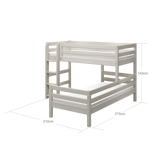Bunk Bed with Ladder and Safety Rail, 90x200 cm, White
