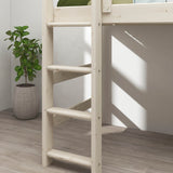 Bunk Bed with Ladder and Safety Rail, 90x200 cm, White